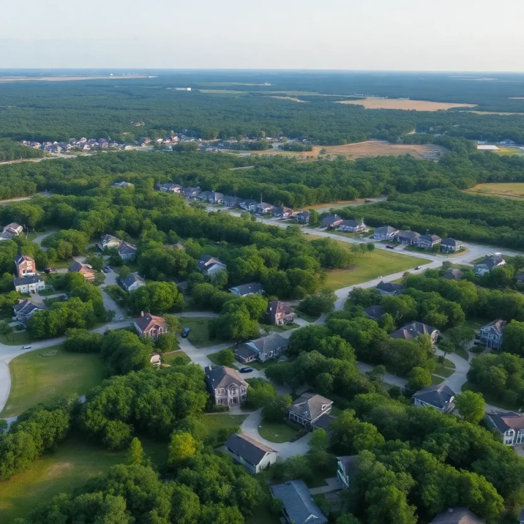 Natural landscape in Beaufort County, SC showing a mix of residential areas and green spaces.