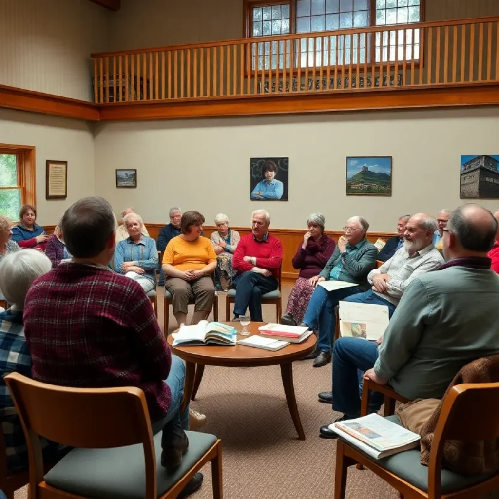 Authors discussing their works at a literary event in Beaufort